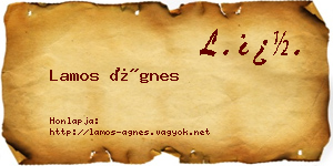 Lamos Ágnes névjegykártya